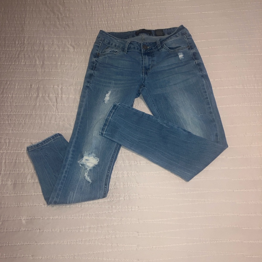 Stylish Rock & Royal Distressed Women Blue Jeans
